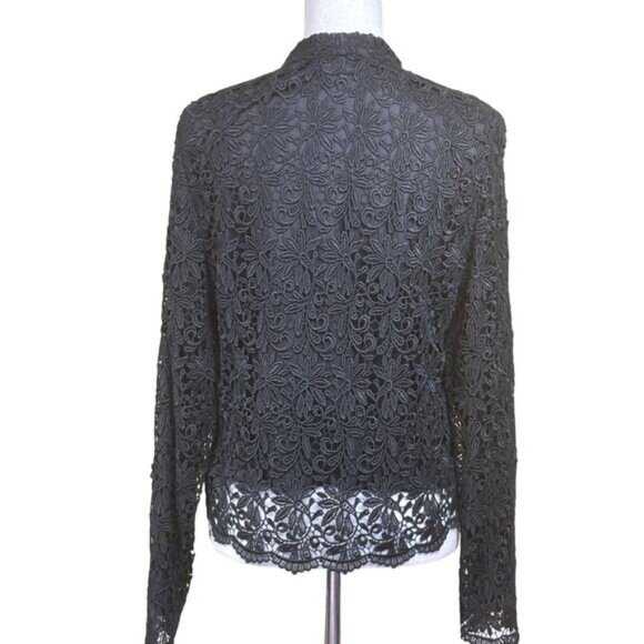 Talbots black lace blazer, 8, timeless, elegant, romantic, feminine, Parisian - Picture 3 of 6